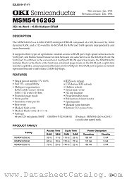 MSM5416263 datasheet pdf OKI electronic components