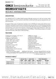 MSM54V16273 datasheet pdf OKI electronic components