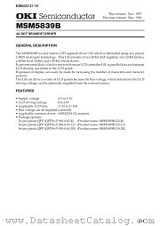 MSM5839B datasheet pdf OKI electronic components