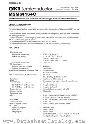 MSM64164C datasheet pdf OKI electronic components