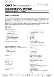 MSM65524A datasheet pdf OKI electronic components