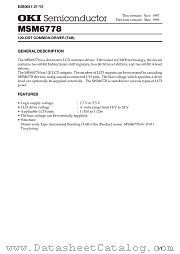 MSM6778 datasheet pdf OKI electronic components