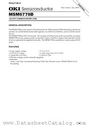 MSM6778B datasheet pdf OKI electronic components