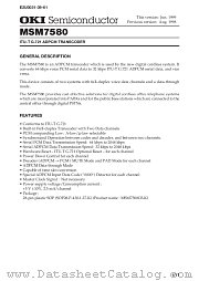 MSM7580 datasheet pdf OKI electronic components