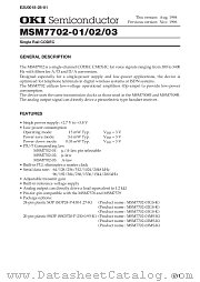 MSM7702-01 datasheet pdf OKI electronic components