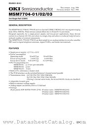 MSM7704-02 datasheet pdf OKI electronic components