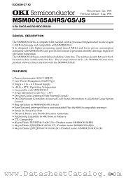 MSM80C85AHRS datasheet pdf OKI electronic components