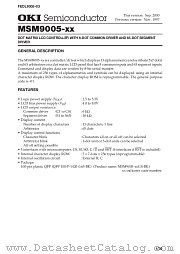 MSM9005 datasheet pdf OKI electronic components