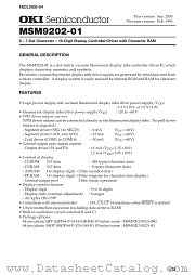 MSM9202-01 datasheet pdf OKI electronic components