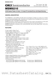 MSM9210 datasheet pdf OKI electronic components
