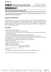 MSM9841 datasheet pdf OKI electronic components