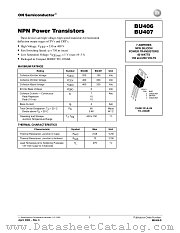 BU406-D datasheet pdf ON Semiconductor