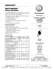 MBR4045PT-D datasheet pdf ON Semiconductor