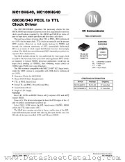 MC10H640-D datasheet pdf ON Semiconductor