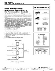 MC74HC4016-D datasheet pdf ON Semiconductor