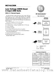 MC74LCX08-D datasheet pdf ON Semiconductor