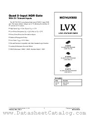 MC74LVX02-D datasheet pdf ON Semiconductor