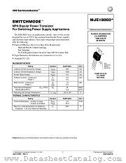 MJE18002-D datasheet pdf ON Semiconductor