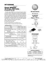 MTY20N50E-D datasheet pdf ON Semiconductor