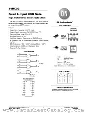 74HC02 datasheet pdf ON Semiconductor
