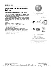 74HC125 datasheet pdf ON Semiconductor