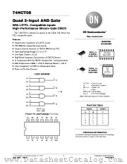 74HCT08 datasheet pdf ON Semiconductor