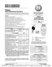 BTA12-600BW3 datasheet pdf ON Semiconductor