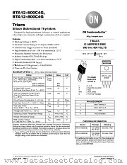 BTA12-600C4 datasheet pdf ON Semiconductor