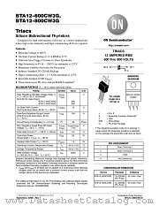 BTA12-600CW3 datasheet pdf ON Semiconductor