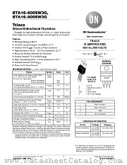 BTA16-600SW3 datasheet pdf ON Semiconductor