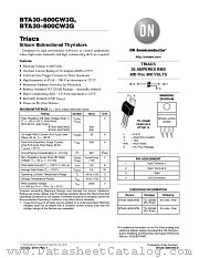 BTA30-600CW3 datasheet pdf ON Semiconductor