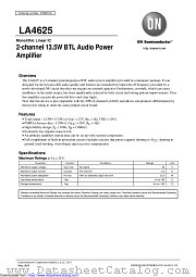 LA4625 datasheet pdf ON Semiconductor