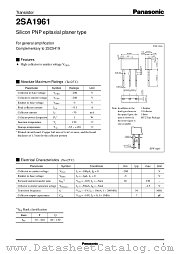 2SA1961 datasheet pdf Panasonic