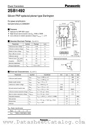 2SB1492 datasheet pdf Panasonic