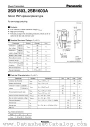 2SB1603 datasheet pdf Panasonic