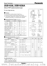 2SB1638 datasheet pdf Panasonic