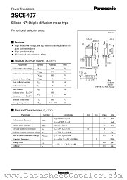 2SC5407 datasheet pdf Panasonic