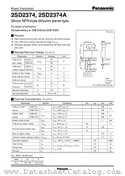 2SD2374 datasheet pdf Panasonic
