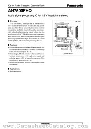 AN7500FHQ datasheet pdf Panasonic