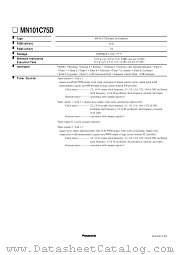 MN101C75D datasheet pdf Panasonic