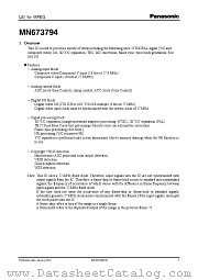 MN673794 datasheet pdf Panasonic