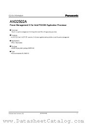 AN32502A datasheet pdf Panasonic