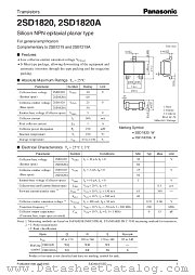 2SD1820A datasheet pdf Panasonic