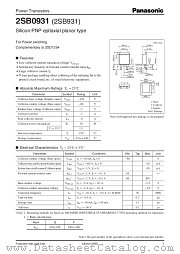 2SB0931 datasheet pdf Panasonic