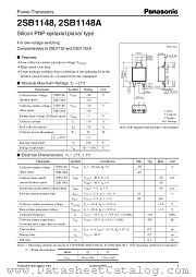 2SB1148A datasheet pdf Panasonic