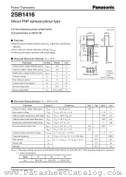 2SB1416 datasheet pdf Panasonic