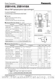 2SB1418 datasheet pdf Panasonic
