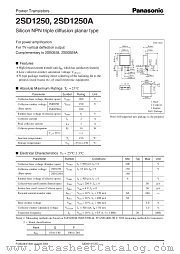 2SD1250A datasheet pdf Panasonic