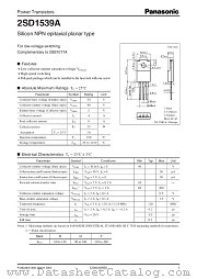 2SD1539A datasheet pdf Panasonic