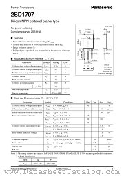 2SD1707 datasheet pdf Panasonic